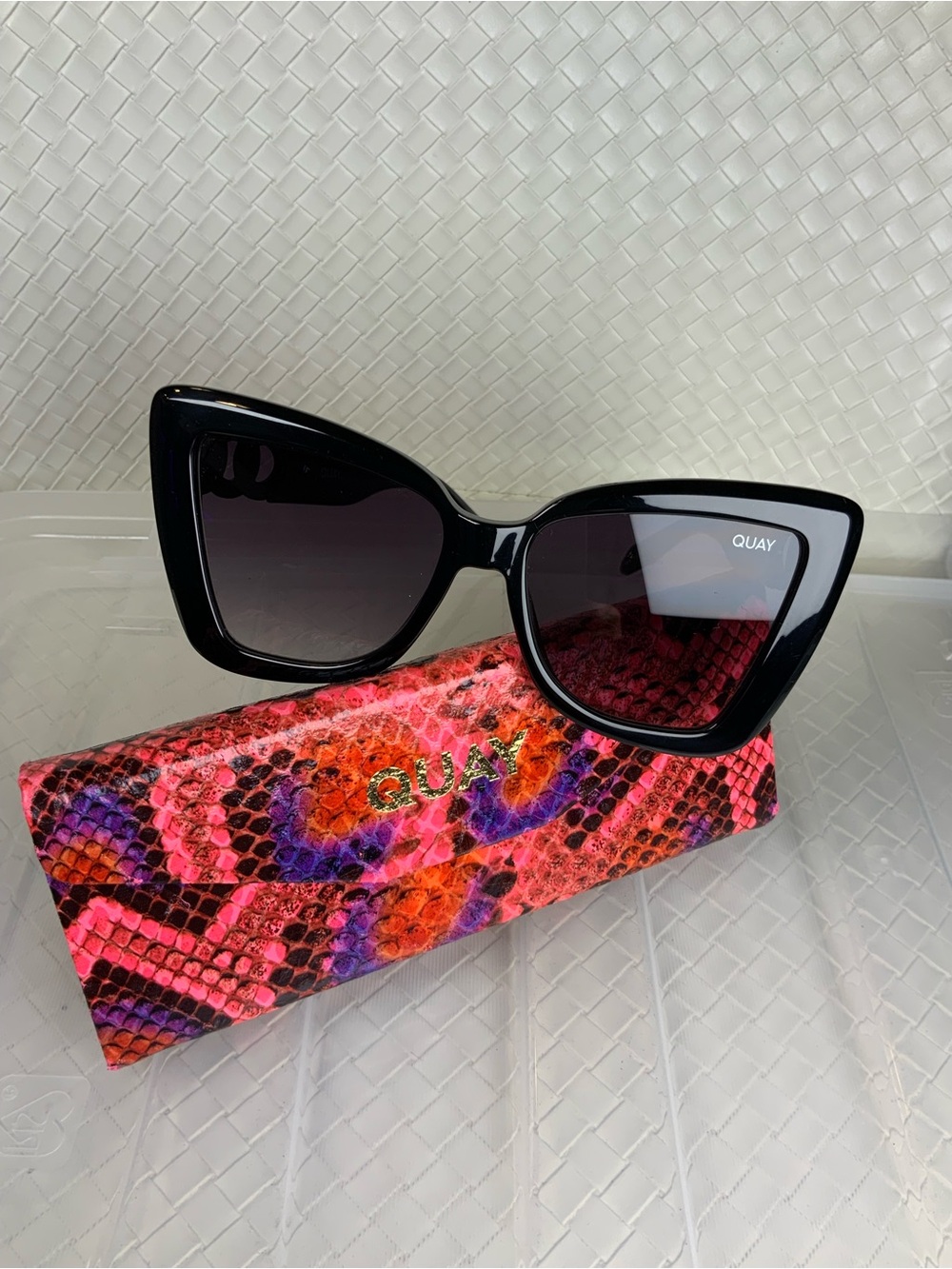 Quay Australia Glossy Black Cat Eye Sunglasses